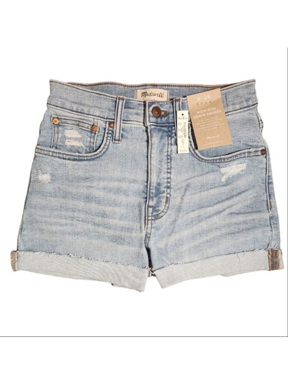 MADEWELL HIGH RISE DENIM JEAN SHORTS SIZE 28 NWT